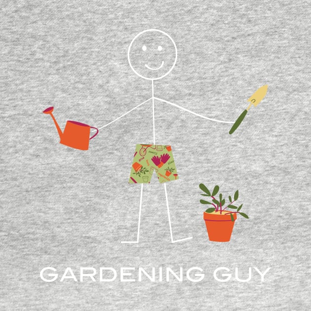 Funny Gardening Guy Stick Man Illustration by whyitsme